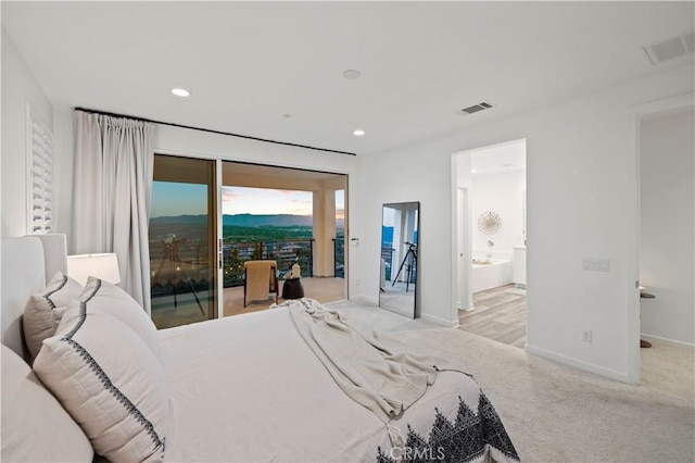 28537 Daybreak Way, Saugus, CA 91350 - carpeted bedroom featuring access to outside, recessed lighting, and ensuite bathroom