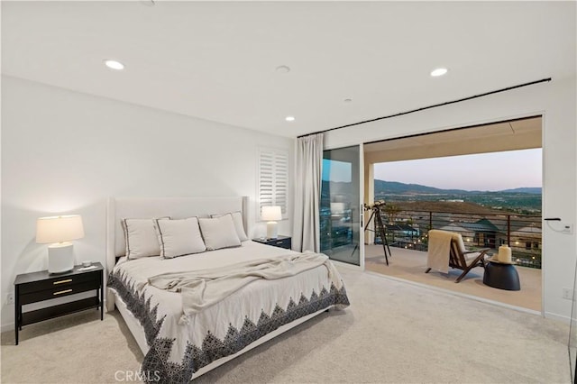 28537 Daybreak Way, Saugus, CA 91350 - bedroom featuring access to outside, carpet flooring, and recessed lighting