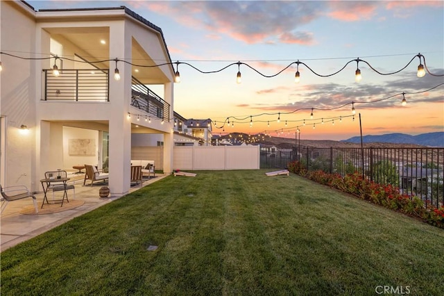 28537 Daybreak Way, Saugus, CA 91350 - fenced backyard with a balcony, outdoor lounge area, and a patio area