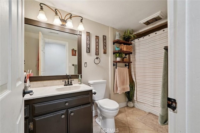 4435 Los Serranos Blvd, Chino Hills, CA 91709 - bathroom with vanity, tile patterned floors, and curtained shower