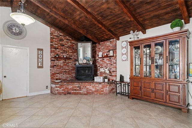 4435 Los Serranos Blvd, Chino Hills, CA 91709 - living area featuring wood ceiling and tile patterned floors