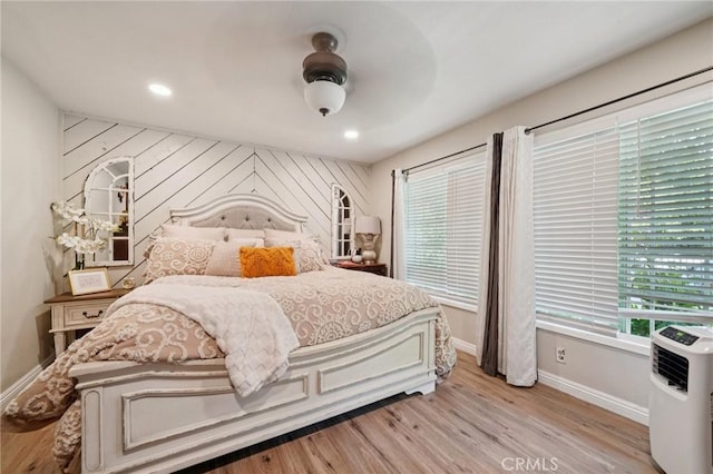 4435 Los Serranos Blvd, Chino Hills, CA 91709 - bedroom featuring light wood finished floors, recessed lighting, heating unit, and ceiling fan