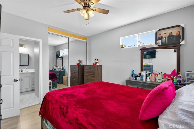 8627 John Ave, Los Angeles, CA 90002 - bedroom featuring ensuite bathroom, a closet, and ceiling fan