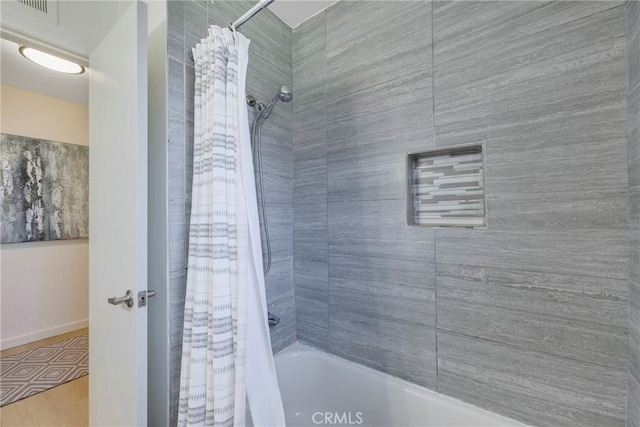 14453 Watkins Dr, La Mirada, CA 90638 - bathroom featuring shower / tub combo with curtain