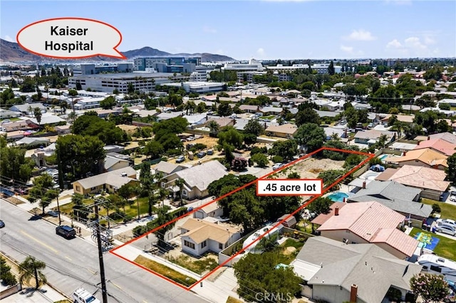 9804 Palmetto Ave, Fontana, CA 92335 - aerial view of residential area with property boundaries highlighted