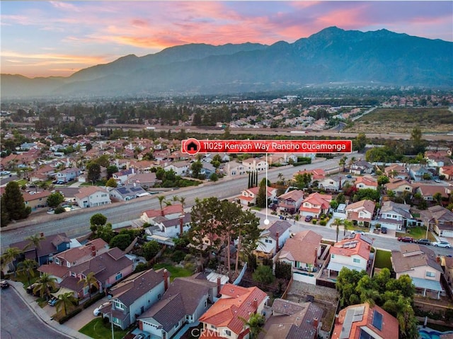 11025 Kenyon Way, Rancho Cucamonga, CA 91701 - aerial view at dusk of a mountain view and a residential view