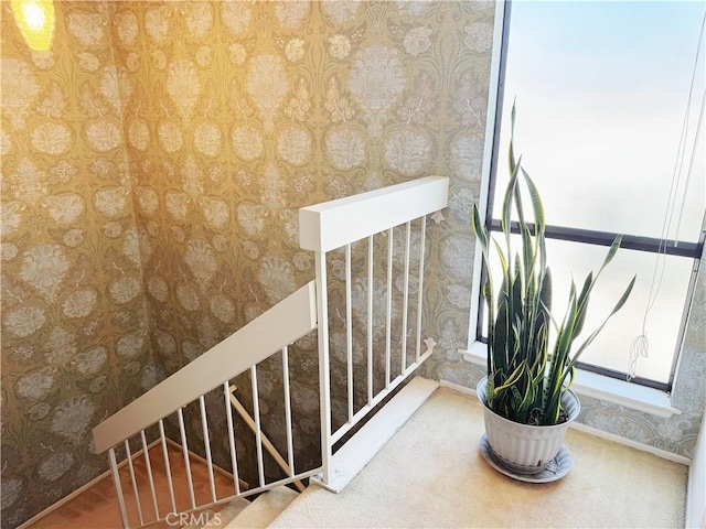 1525 Welldow Ln, Fullerton, CA 92831 - staircase featuring wallpapered walls