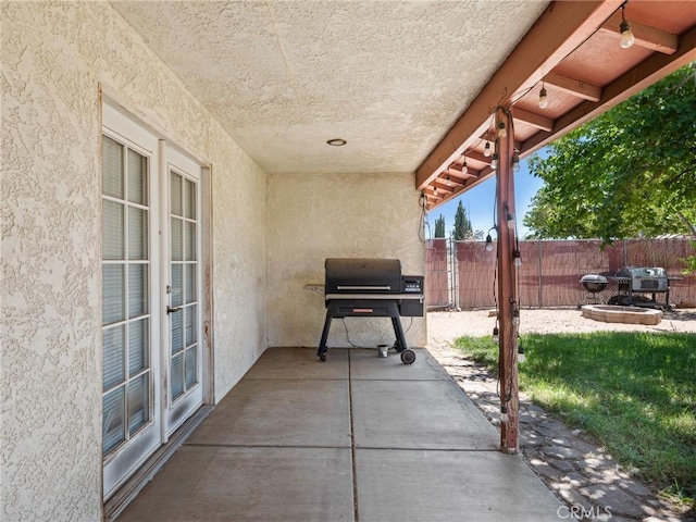 14719 Juniper St, Hesperia, CA 92345 - view of patio / terrace featuring french doors and area for grilling