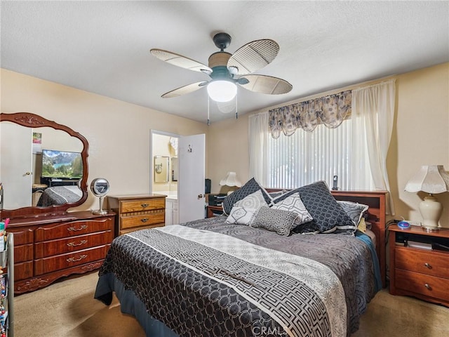 14719 Juniper St, Hesperia, CA 92345 - carpeted bedroom with ceiling fan and connected bathroom