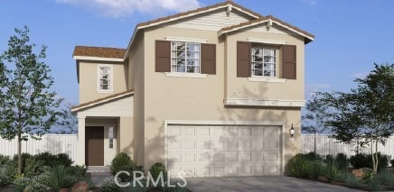 8176 Perada St, Jurupa Valley, CA 92509 - view of front of home featuring a garage, driveway, and stucco siding