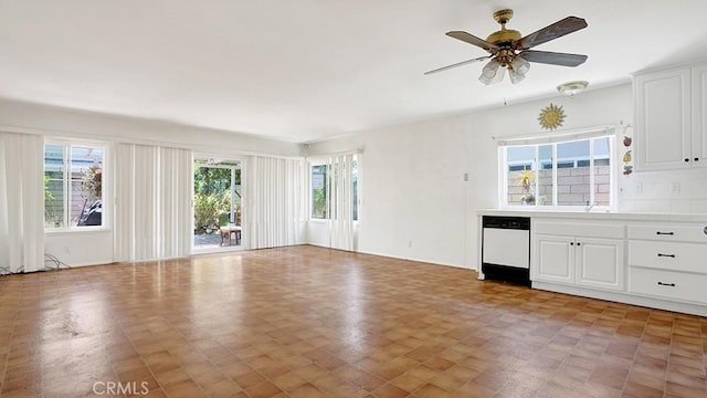 11542 Luzon St, Cypress, CA 90630 - unfurnished living room featuring a ceiling fan and light floors
