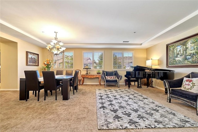 18977 Phelham Way, Yorba Linda, CA 92886 - dining area featuring a tray ceiling and light colored carpet