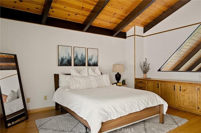 28645 Shenandoah Dr, Lake Arrowhead, CA 92352 - bedroom with wood ceiling and wood finished floors