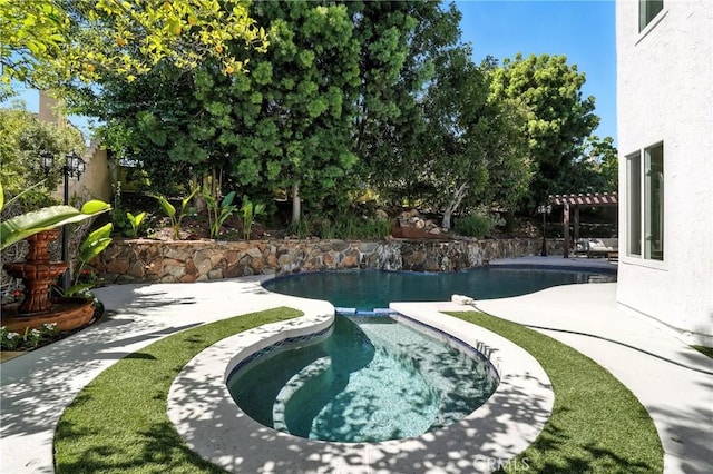 24901 Del Monte St, Laguna Hills, CA 92653 - view of pool featuring a pergola, a pool with connected hot tub, and a patio