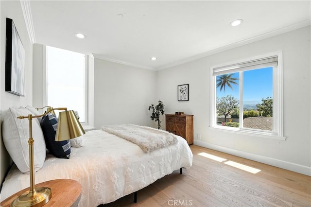 24901 Del Monte St, Laguna Hills, CA 92653 - bedroom featuring ornamental molding, wood finished floors, and recessed lighting