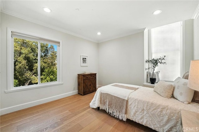 24901 Del Monte St, Laguna Hills, CA 92653 - bedroom featuring ornamental molding, light wood-style floors, and recessed lighting