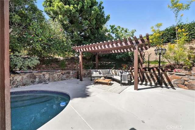 24901 Del Monte St, Laguna Hills, CA 92653 - outdoor pool featuring an outdoor living space, a pergola, and a patio