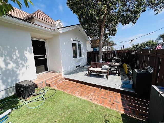 3943 Ingraham St, San Diego, CA 92109 - view of patio / terrace with a wooden deck