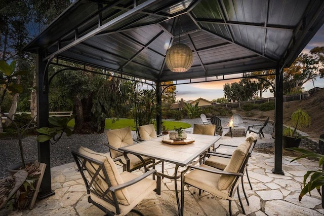 1772 Treseder Cir, El Cajon, CA 92019 - view of patio featuring a gazebo, an outdoor fire pit, and outdoor dining area