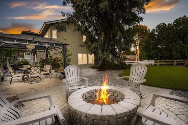 1772 Treseder Cir, El Cajon, CA 92019 - view of patio featuring a gazebo and a fire pit