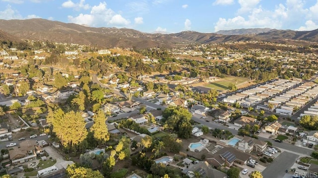1772 Treseder Cir, El Cajon, CA 92019 - aerial overview of property's location featuring a mountainous background and nearby suburban area