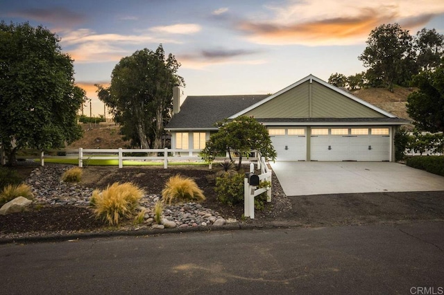 1772 Treseder Cir, El Cajon, CA 92019 - view of front of property featuring driveway, an attached garage, and a chimney