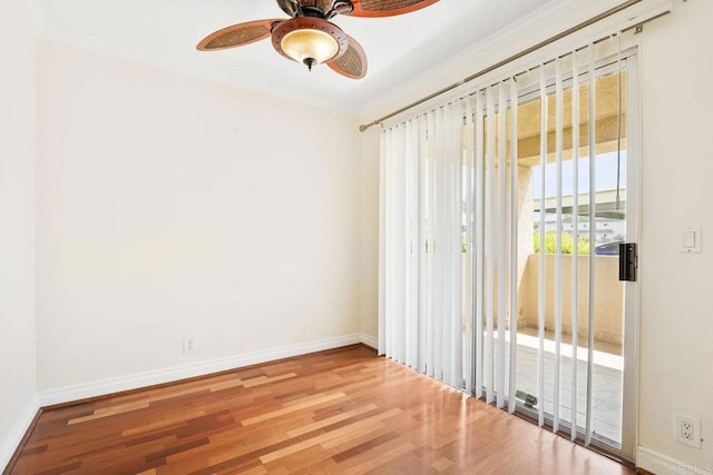 830 Broadway Unit 18, El Cajon, CA 92021 - spare room with ceiling fan, wood finished floors, and ornamental molding