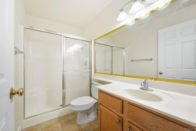830 Broadway Unit 18, El Cajon, CA 92021 - bathroom featuring a shower stall, vanity, and tile patterned flooring