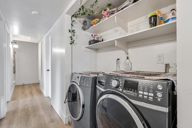 10784 N Magnolia Dr Unit H8, Santee, CA 92071 - laundry area with washer and clothes dryer and light wood finished floors