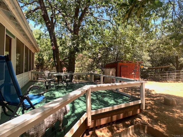 4822 Belvedere Dr, Julian, CA 92036 - deck with a storage shed and a sunroom