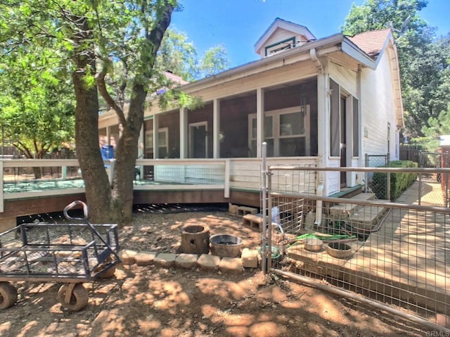 4822 Belvedere Dr, Julian, CA 92036 - view of front of home with a sunroom and an outdoor fire pit