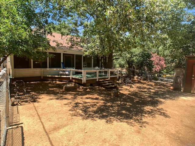 4822 Belvedere Dr, Julian, CA 92036 - rear view of house with a sunroom and a deck