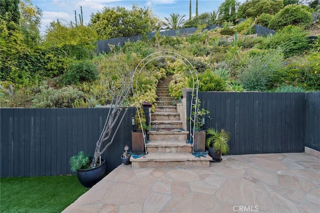 2531 N Commonwealth Ave, Los Angeles, CA 90027 - view of patio / terrace featuring stairs