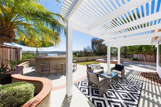 4 Narbonne, Laguna Niguel, CA 92677 - fenced backyard with a pergola and a patio