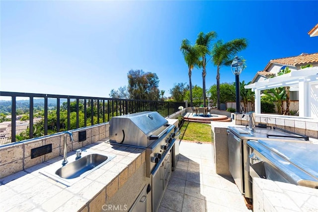 4 Narbonne, Laguna Niguel, CA 92677 - view of patio / terrace featuring exterior kitchen and a pergola