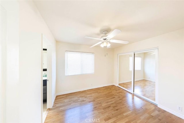 4 Narbonne, Laguna Niguel, CA 92677 - unfurnished bedroom with light wood finished floors, a closet, and a ceiling fan