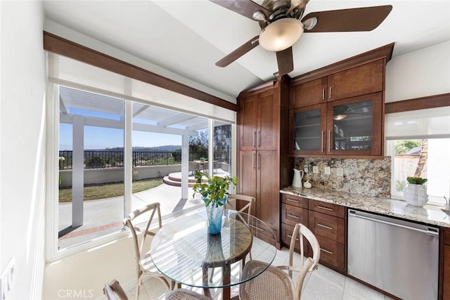 4 Narbonne, Laguna Niguel, CA 92677 - dining area featuring plenty of natural light, ceiling fan, and light tile patterned floors