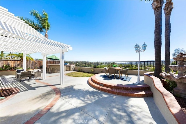 4 Narbonne, Laguna Niguel, CA 92677 - view of patio featuring a pergola and outdoor dining space