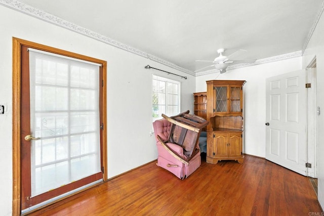 1465 S 43rd St, San Diego, CA 92113 - living area with wood finished floors and ceiling fan
