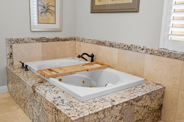 4624 Katherine Place, La Mesa, CA 91942 - bathroom featuring a tub with jets and tile patterned floors