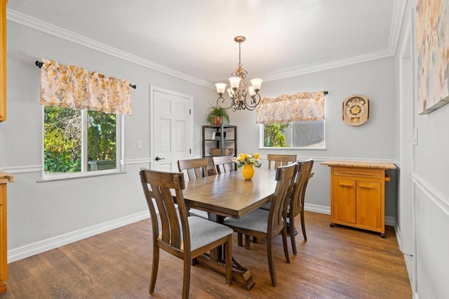 4624 Katherine Place, La Mesa, CA 91942 - dining room featuring a chandelier, crown molding, and wood finished floors