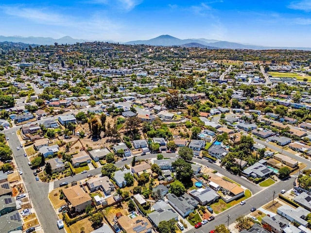 4624 Katherine Place, La Mesa, CA 91942 - aerial overview of property's location featuring a mountain backdrop and nearby suburban area
