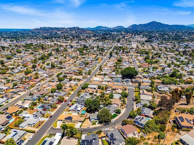 4624 Katherine Place, La Mesa, CA 91942 - aerial view of property and surrounding area with a mountain backdrop and nearby suburban area