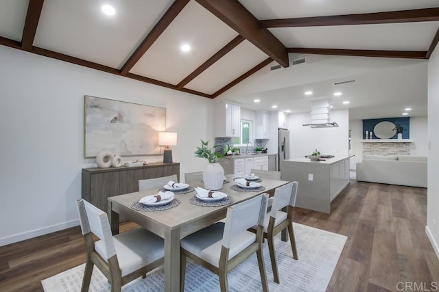 6947 Wallsey Dr, San Diego, CA 92119 - dining space featuring dark wood-style floors and recessed lighting