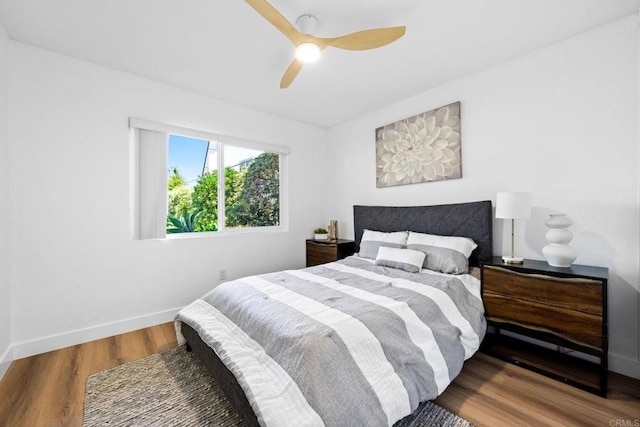 6735 Amherst St, San Diego, CA 92115 - bedroom featuring wood finished floors and a ceiling fan