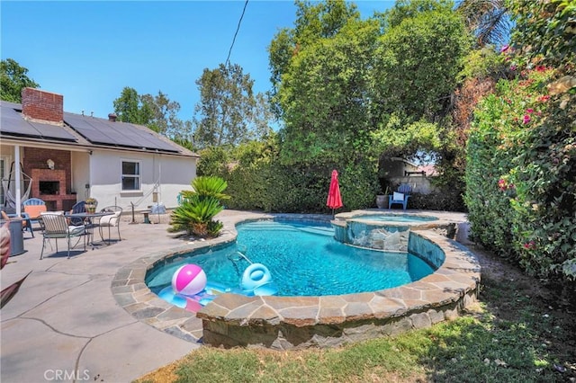 16918 Baltar St, Van Nuys, CA 91406 - view of pool featuring a patio and a pool with connected hot tub