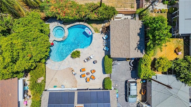 16918 Baltar St, Van Nuys, CA 91406 - drone / aerial view of a pool
