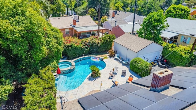 16918 Baltar St, Van Nuys, CA 91406 - aerial perspective of suburban area with a pool area