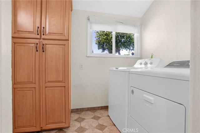 16918 Baltar St, Van Nuys, CA 91406 - washroom with cabinet space, separate washer and dryer, and light floors