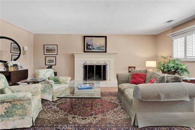 19955 Chickasaw Rd, Apple Valley, CA 92307 - living room featuring a fireplace with raised hearth and wood finished floors